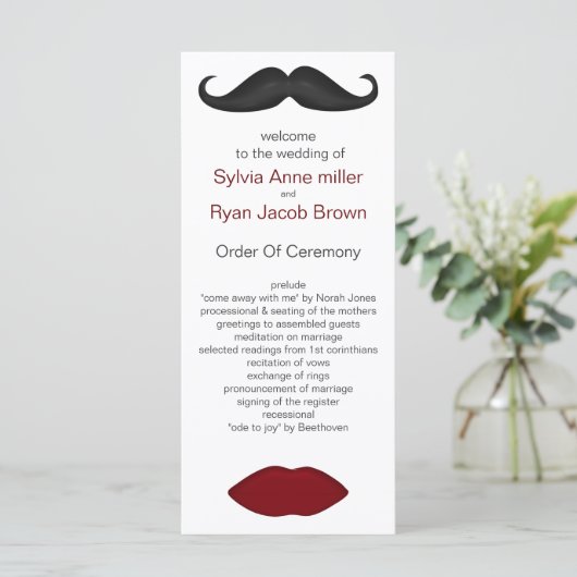 Mod Hochzeitsprogramm für Lippen und Schnurrbart Programm (Stehend Vorderseite)