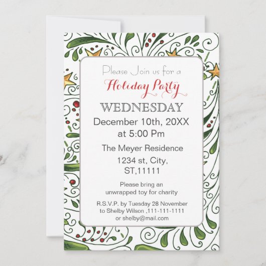 Mod Holiday Pattern, Feiertag Einladung (Vorderseite)