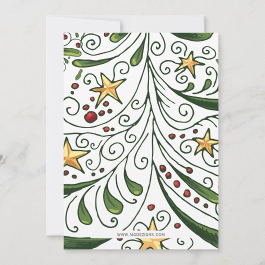 Mod Holiday Pattern, Feiertag Einladung (Rückseite)