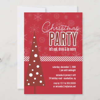 Mod Holiday Tree Weihnachtsfeier Party Einladung