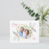 Mod Holly Gold Geo Foto Frame | Urlaubskarte Postkarte (Stehend Vorderseite)