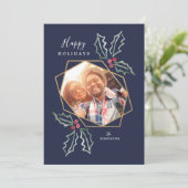 Mod Holly Gold Geo Foto | Urlaubskarte (Stehend Vorderseite)