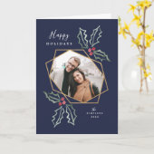 Mod Holly Gold Geo Foto | Urlaubskarte Karte (Gelbe Blume)