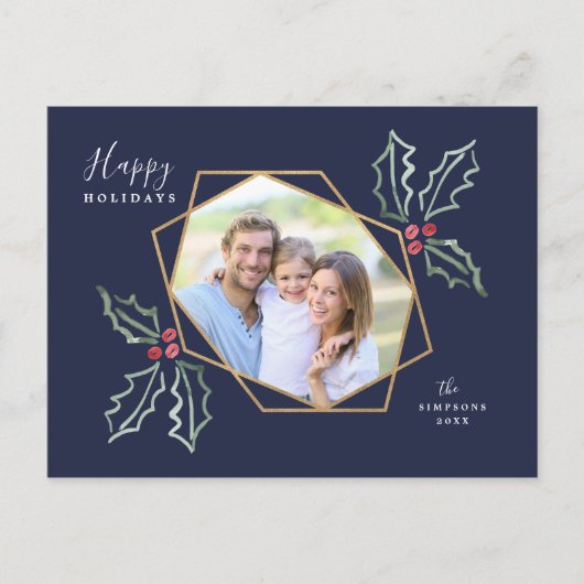 Mod Holly Gold Geo Foto | Urlaubskarte Postkarte (Vorderseite)