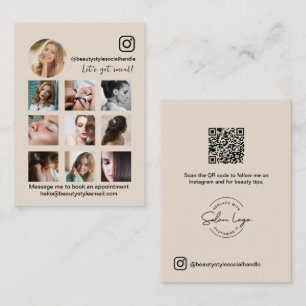 Mod Instagram Grid Schönheitssalon-Geschäfts-QR-Co Visitenkarte