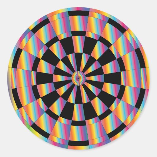 Mod Iridescent Dartboard Runder Aufkleber (Vorderseite)
