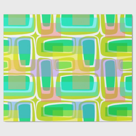 Mod-Jahrhundert-Pastell Geschenkpapier (Flach)