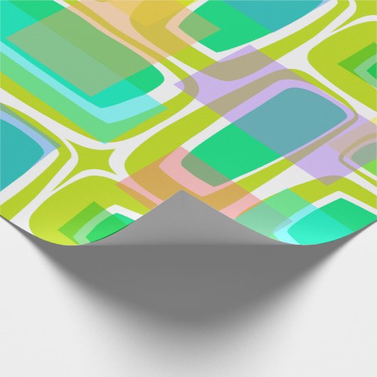 Mod-Jahrhundert-Pastell Geschenkpapier (Ecke)