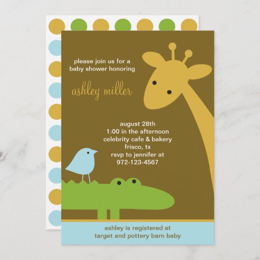 Mod Jungle Einladungen (Vorne/Hinten)