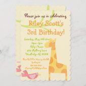 Mod Jungle Tier Einladungen zum Geburtstag (Vorne/Hinten)