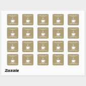Mod-Kaffee Quadratischer Aufkleber (Blatt)