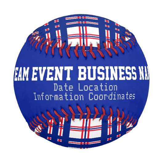 Mod Kariertes Muster Personalisiert Baseball (Rückseite)