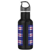 Mod Kariertes Muster Red White Blue Edelstahlflasche (Rückseite)