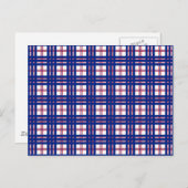 Mod Kariertes Muster Red White Blue Postkarte (Vorne/Hinten)