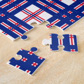Mod Kariertes Muster Red White Blue Puzzle (Seite)