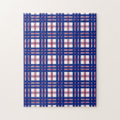 Mod Kariertes Muster Red White Blue Puzzle (Vertikal)