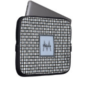 Mod Karo Muster Blau und Schwarze Quadrate Laptopschutzhülle (Vorne Rechts)