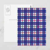 Mod Karo Muster Rot Weiß Blau Postkarte (Vorne/Hinten)