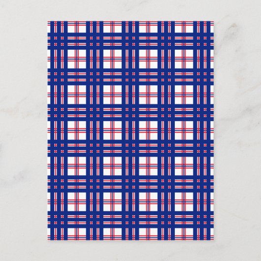 Mod Karo Muster Rot Weiß Blau Postkarte (Vorderseite)