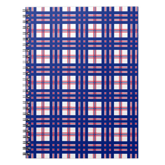 Mod Karomuster Rot Weiß Blau Notizblock (Vorderseite)