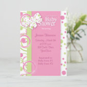 Mod-Kreis-Baby-Mädchen-Duschen-Einladung Einladung (Stehend Vorderseite)