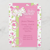 Mod-Kreis-Baby-Mädchen-Duschen-Einladung Einladung (Vorne/Hinten)