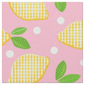 Mod Lemon Gingham Polka-Dots Stoff (Nahaufnahme)