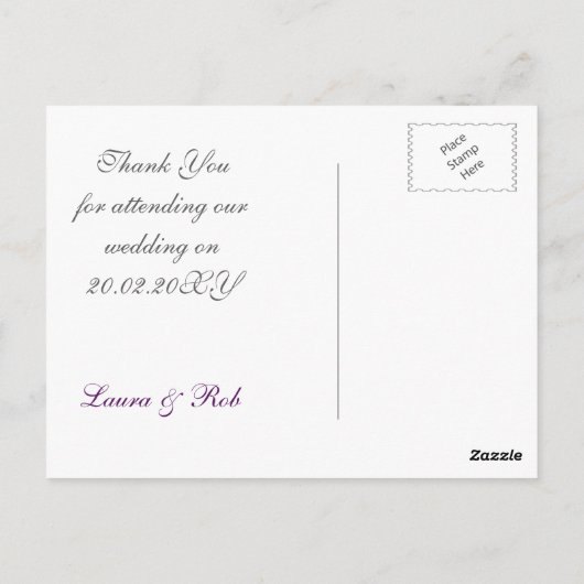 Mod lila, aquamarin blauer Pfau Danke, dass Sie No Postkarte (Rückseite)