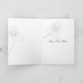 Mod lila, aquamarine Pfauenhochzeit Danke (Innenseite)