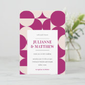 Mod Lila Circle Scallop QR FOTO Einladung (Stehend Vorderseite)