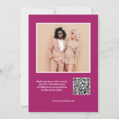 Mod Lila Circle Scallop QR FOTO Einladung (Rückseite)