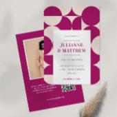 Mod Lila Circle Scallop QR FOTO Einladung