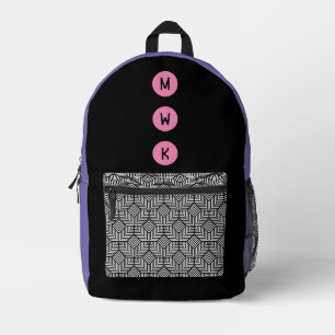 Mod Lila Monogramm-Backpack Bedruckter Rucksack