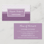 Mod Lila und White Polka Dots Eventplaner Visitenkarte (Vorne/Hinten)
