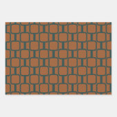 Mod Links Geometrische Muster in Rost und Blau Geschenkpapier Set (Vorderseite 2)