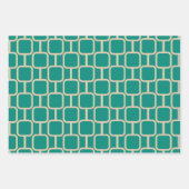 Mod Links Geometrisches Muster im Mittelalter Aqua Geschenkpapier Set (Vorderseite 3)
