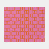 Mod Links Geometrisches Muster leuchtend rosa Fleecedecke (Vorderseite (Horizontal))