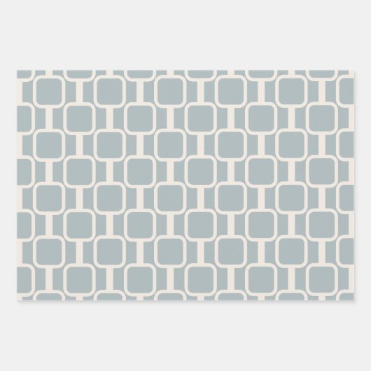 Mod Links Retro Modernes geometrisches Muster Geschenkpapier Set (Vorderseite)