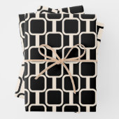 Mod Links Retro Modernes geometrisches Muster Geschenkpapier Set (Beispiel)