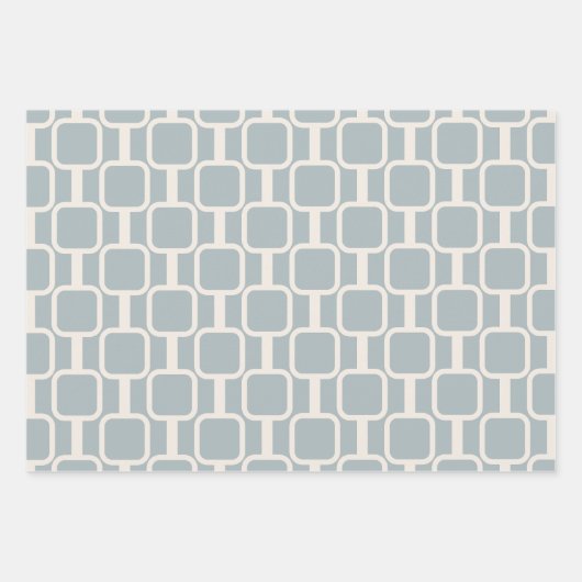 Mod Links Retro Modernes geometrisches Muster Geschenkpapier Set (Vorderseite 3)