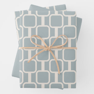 Mod Links Retro Modernes geometrisches Muster Geschenkpapier Set