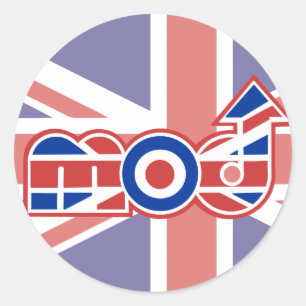 Mod Logo 2 Runde Union Jack Aufkleber