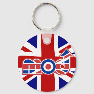 Mod-Logo mit Union-Jack-Hintergrund Schlüsselanhänger