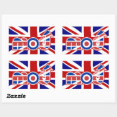 Mod Logo Union Jack Background Rectangle Aufkleber (Blatt)