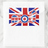 Mod Logo Union Jack Background Rectangle Aufkleber (Tasche)