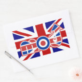 Mod Logo Union Jack Background Rectangle Aufkleber (Umschlag)