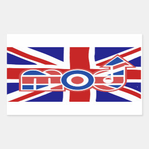 Mod Logo Union Jack Hintergrund Rechteck Aufkleber