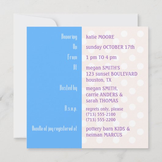 Mod Mama Baby Shower Einladung Vorlage (Rückseite)