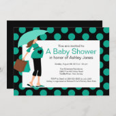 Mod Mama Boy/Girl Babydusche Einladung (Vorne/Hinten)