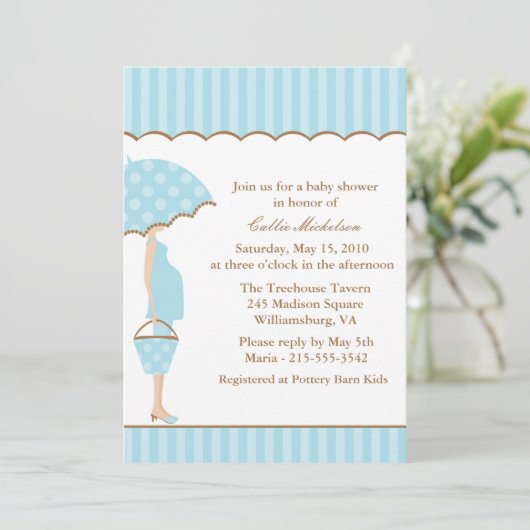 Mod Mama Kinderdusche Einladung (Stehend Vorderseite)